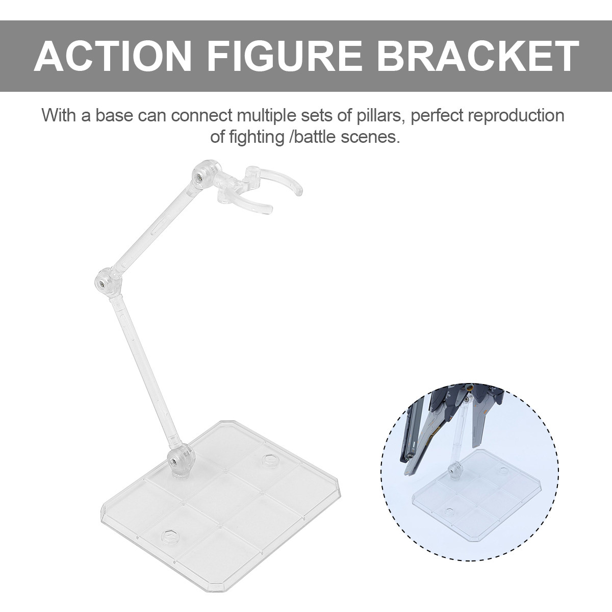 Action Figure Stand - 5個入りアクションフィギュアホルダー、安定したディスプレイスタンドブラケット、1/144スケールフィギュア対応、複数の組み合わせが可能