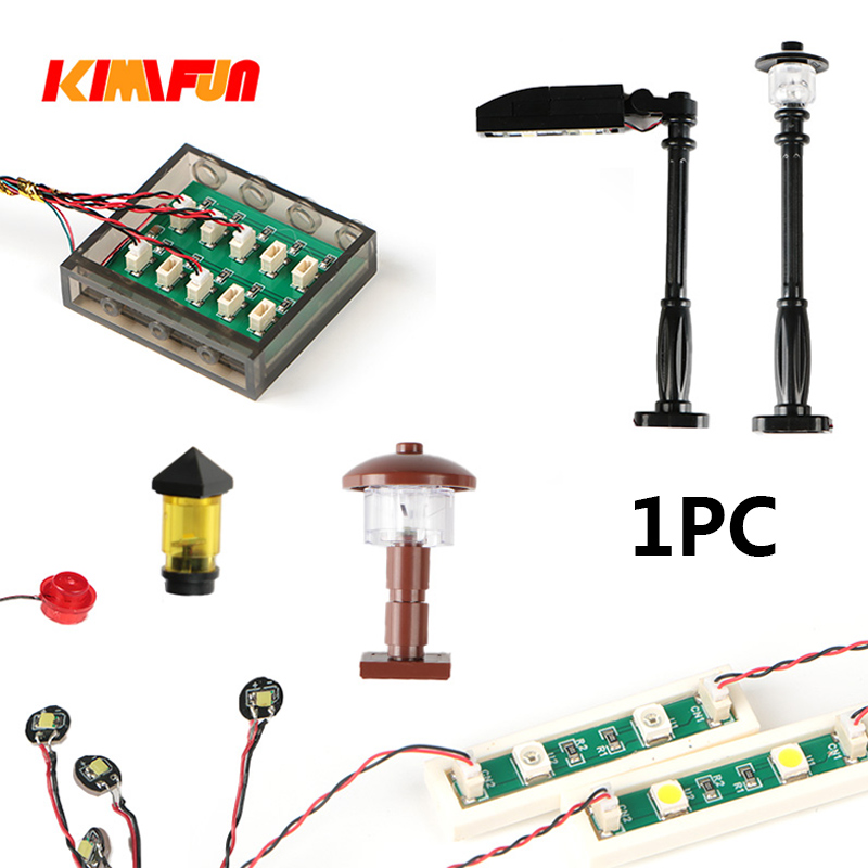 Lego Set City - 1個DIY-ビルディングブロック,1x4,ストリートライト,電気光装飾,1x1,LEDレンガ,USB,都市照明