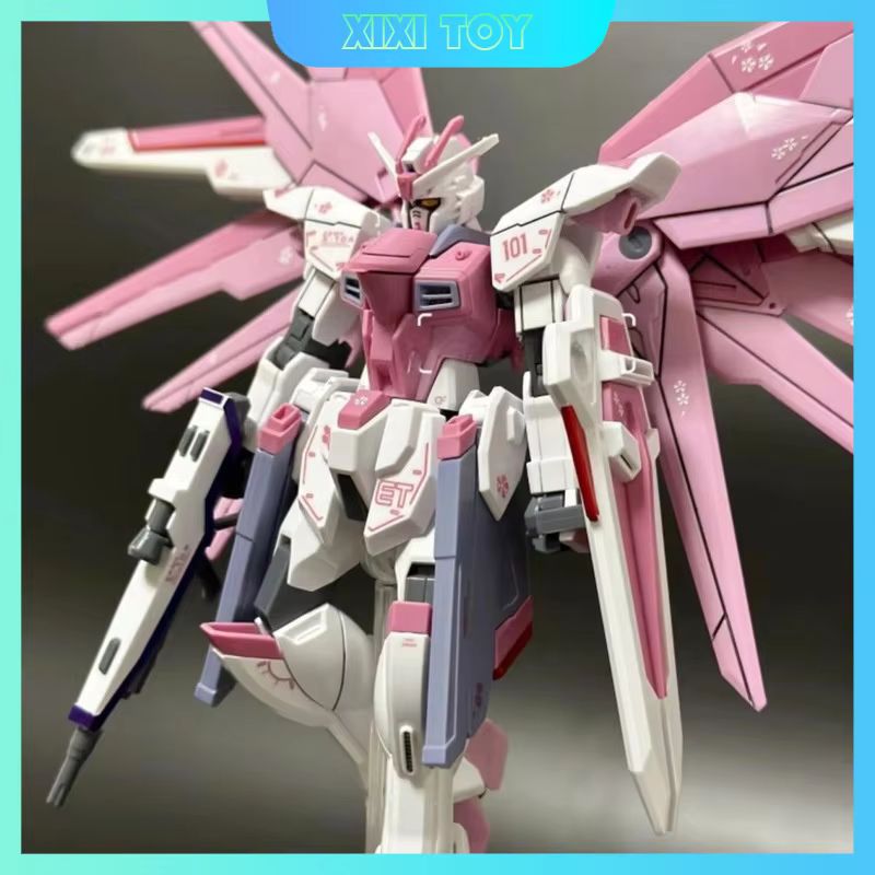 Bandai Model Gundam Hg - JMS HG 1/144 ZY-06 フリーダムアサルト桜アセンブリモデルさくらピンクコレクション可動フィギュアデスクトップ装飾玩具ギフト