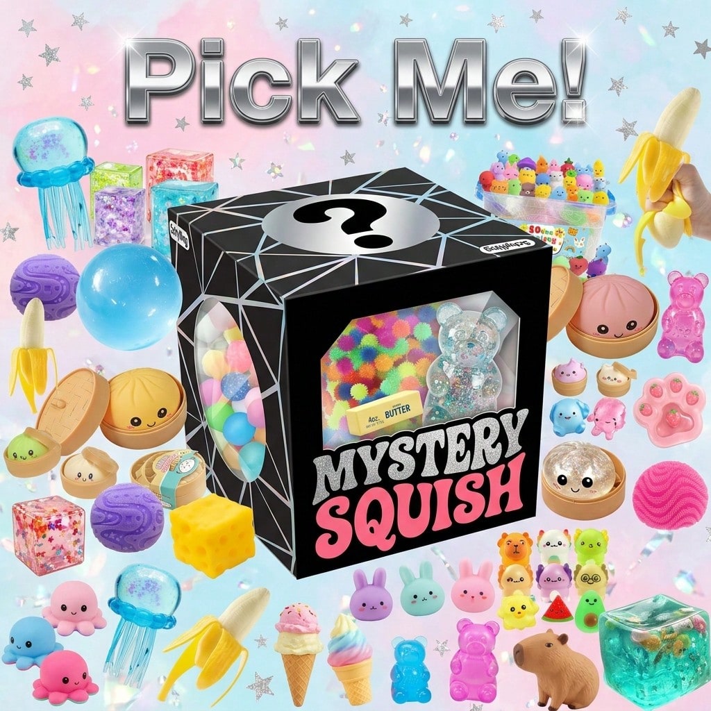 ソフトでキュートなスクイーズブラインドボックス – 3つの独 - Mystery Box Blind Bag のレビューと価格