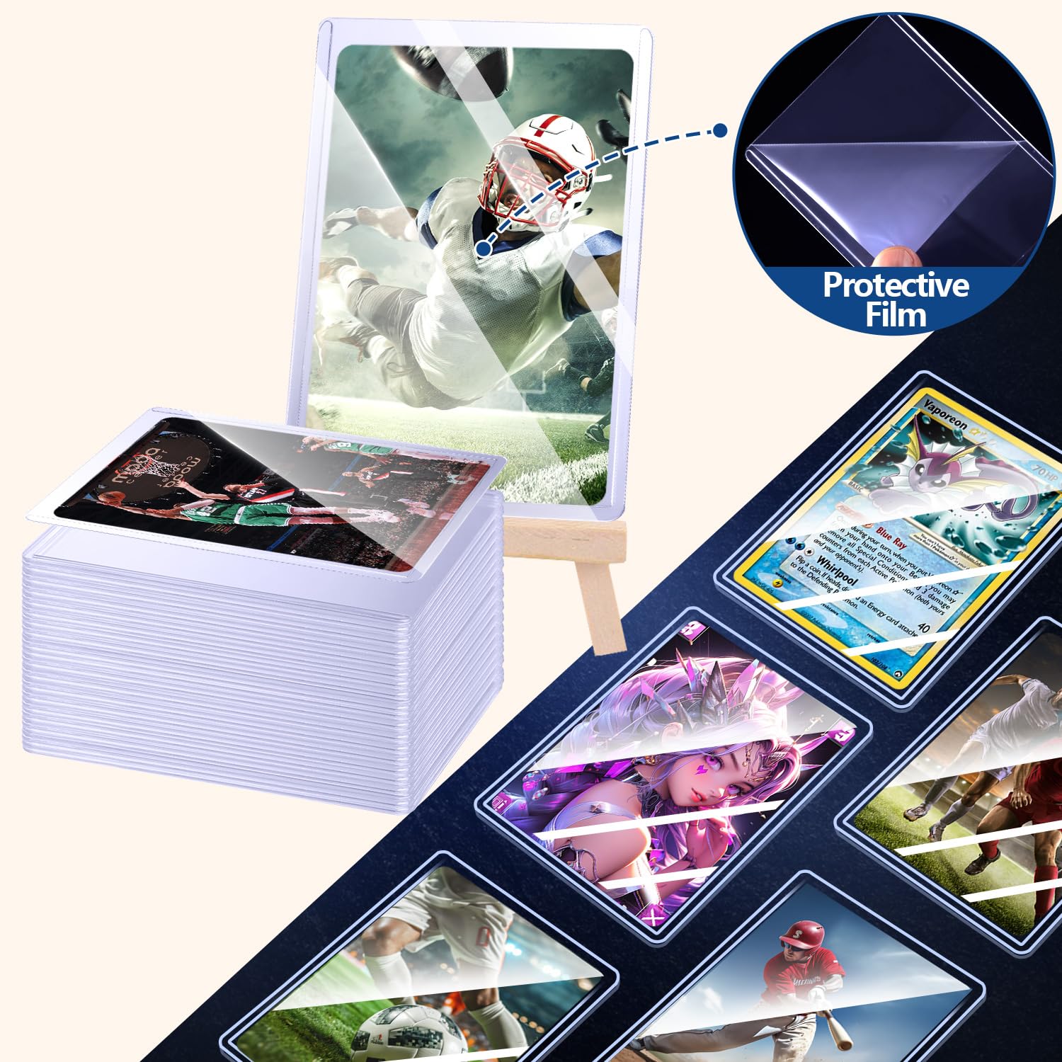 25-50 個ハードカードスリーブアンチスクラッチホルダープ - Card Penny Sleeve のレビューと価格